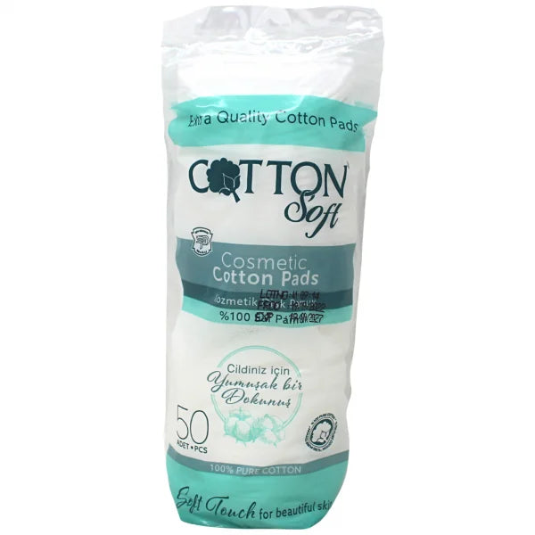 COTTON SOFT COSMETIC PADS 50CT