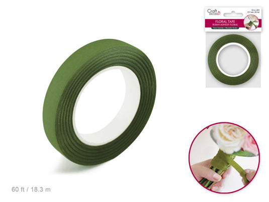 Floral Tape Stem Wrap: 1/2" x 20yds (Moss Green)