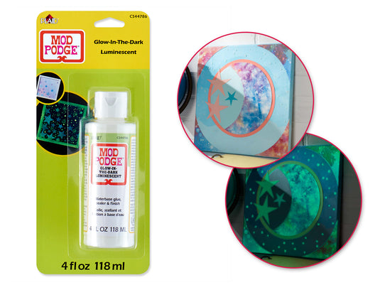 Mod Podge: 4oz Glow-in-the-Dark Luminescent Waterbase Glue/Sealer/Finish