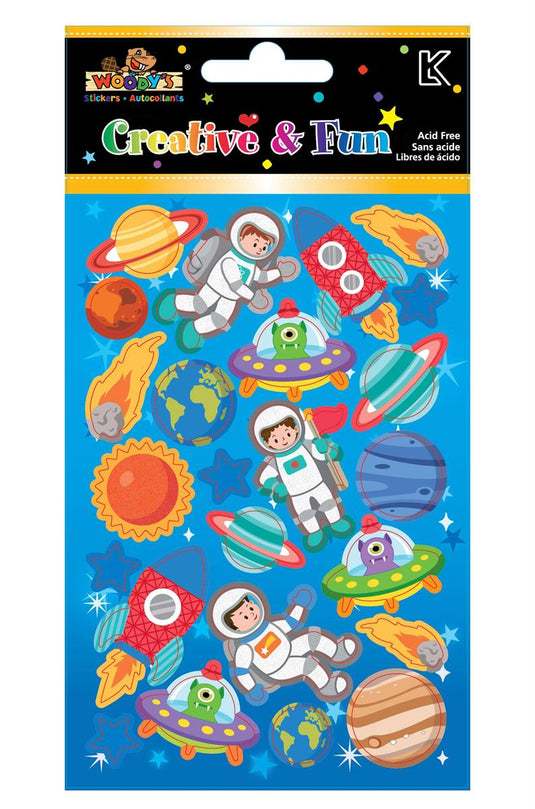 Woody's, 4" x 6" Puffy Sticker space travel