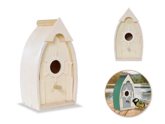 Wood Craft: 3.9"x3"x7.1" DIY Boat Birdhouse