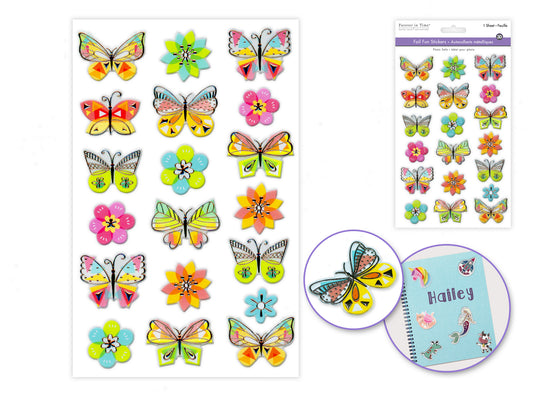 Paper Craft Sticker: 5.5"x8.3" Foil Fun 24) Butterfly Floral