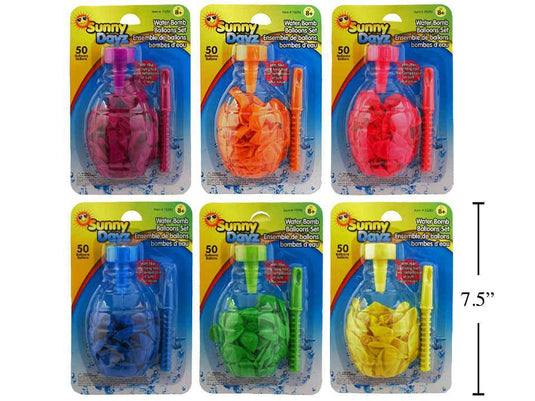 Sunny Dayz 50pcs Water Bomb Balloons Set, 6/c, b/c (ES13291)