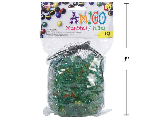 Amigo 102pcs Glass Marbles in net bag