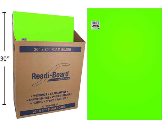 20"x30" Foam Board, Neon Green