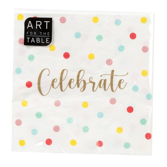 20-PC "Celebrate" 13x13, 18gsm 2-ply Napkin Design, Polybag