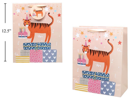 Paper T., Large Gift Bag, Birthday Tiger, Matte,