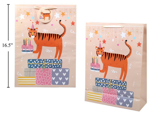 Paper T., Jumbo Gift Bag, Birthday Tiger, Matte