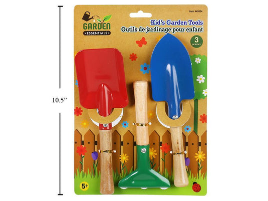 Garden E. 3pcs Kid's Garden Tools, tie on card.