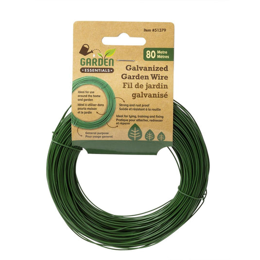 Garden E. 80M Galvanized Garden Wire, 24/dsp, wrap card.