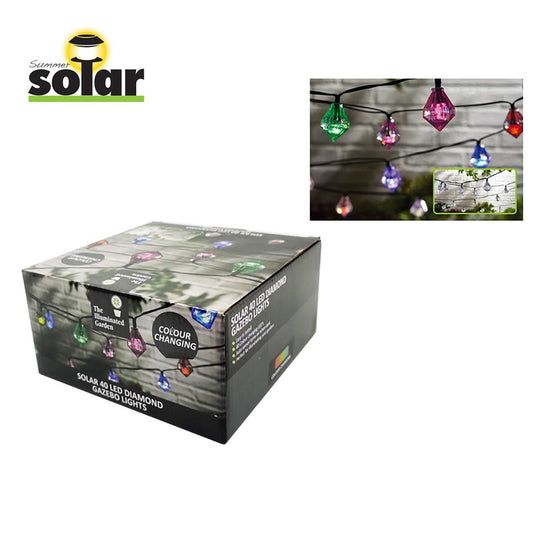 Solar 40 LED Diamond Fixed Multi-Colour LED'S, col. box