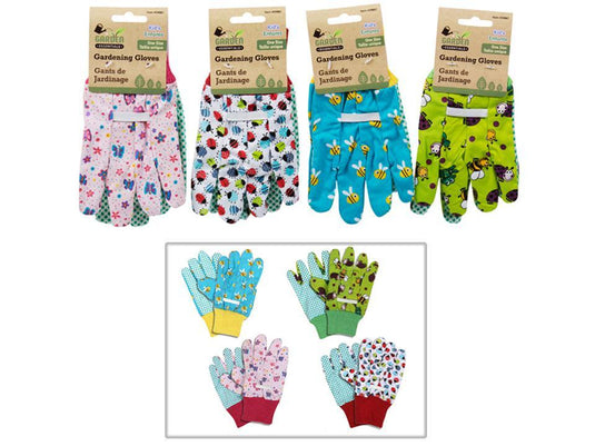 Garden E. Kid's Gardening Gloves, 4/s, header card.