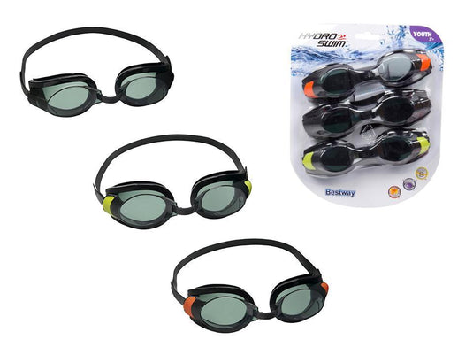 3pk Swim Goggles-Youth (7+), 3asst. Colours, b/c