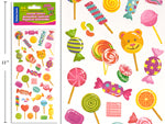 SCENTED CANDY STICKERS 210X96MM ASST 66PCS