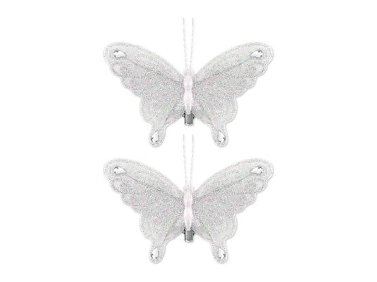 A Brides Wish: 3.5"x2.5" Glitter Gem Butterflies w/Clip