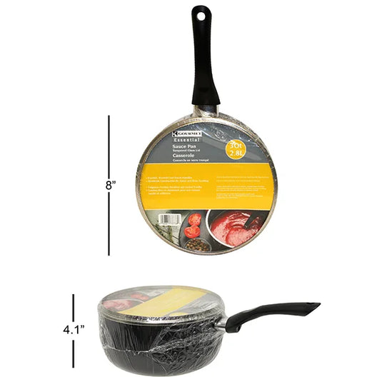 XYLAN COATED SAUCE PAN W/GLASS LID