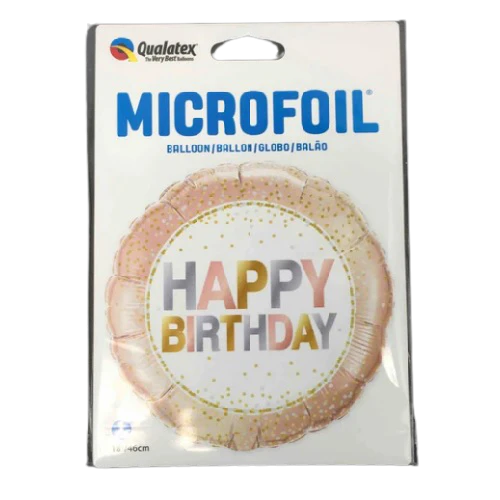 BALLOON FOIL ROUND 18" Birthday Metallic Dots