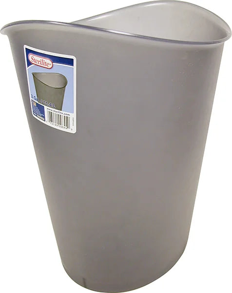 Gray Oval Waste Basket