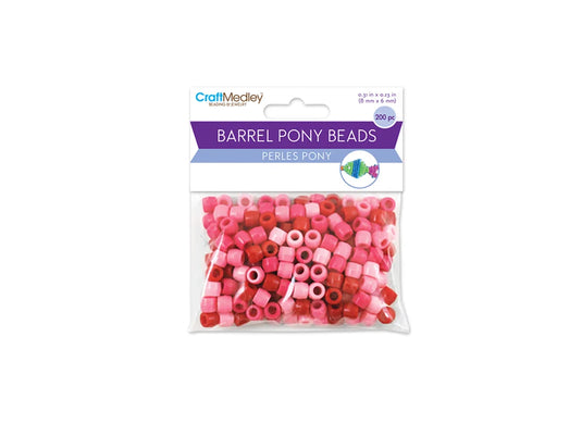 Pony Beads: 8mmx6mm Barrel Color-Mix Value-Pak x200 E) Princess