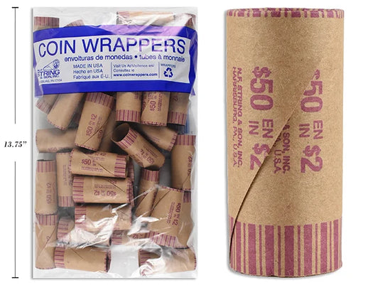 $2 COIN WRAPPERS 36/BAG ( TOONIES )
