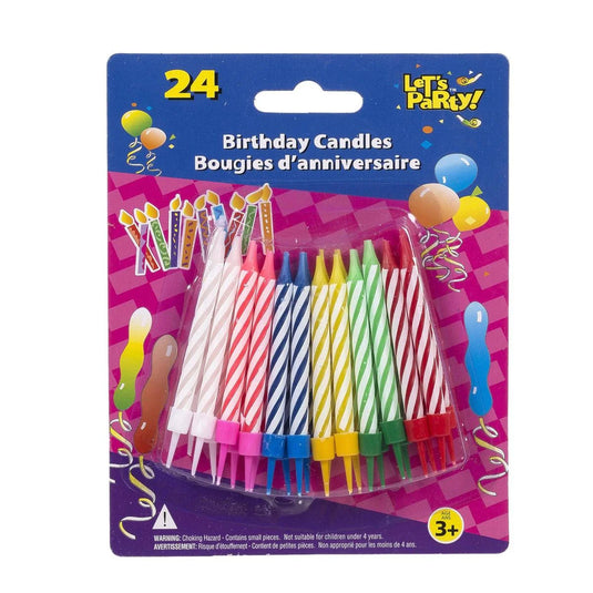 24-pc Spiral Birthday Candle w/ Holder, b/c