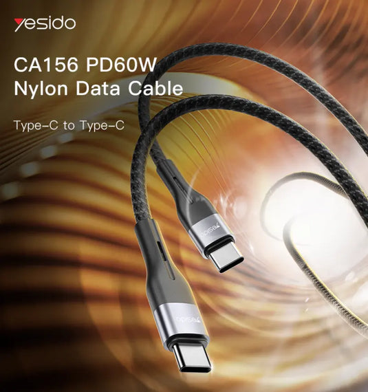 1.2Meter 60W Braided Type-C To Type-C Fast Charge Data Cable