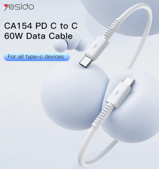 1Meter 60W PVC Cable Type-C To Type-C Fast Charge Data Cable