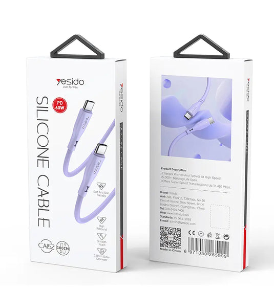 Type C to Type C PD Fast Charging Cable 60 W Liquid Silicone Data Cable