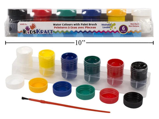 KD.Kr. 6-pc Paint w/ Brush, Non-toxic, shrink wrap