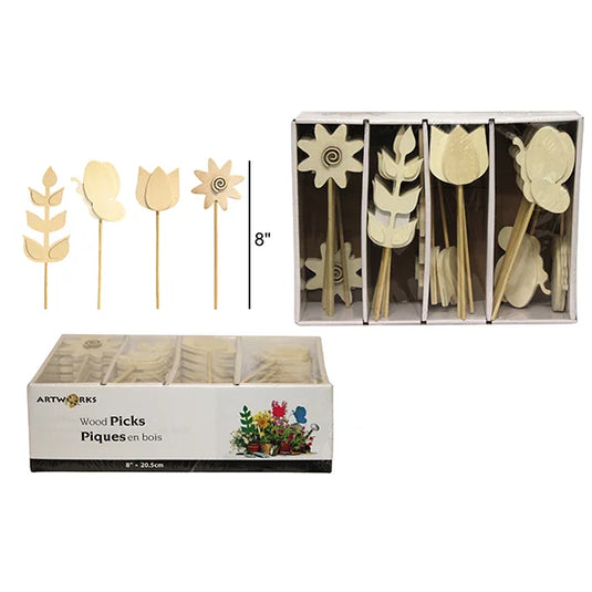 Assorted Wood Picks 40PCS/Display