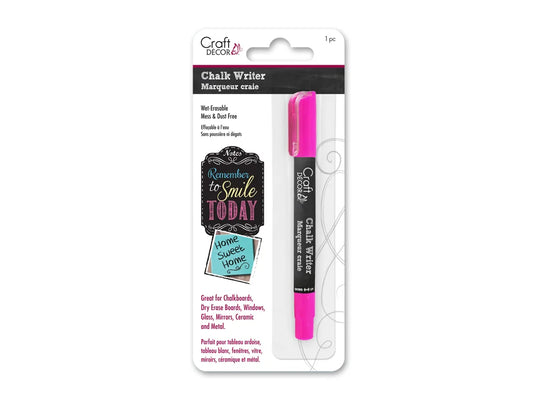 Craft Decor: Chalk Writer Blister-Carded H) Hot Pink