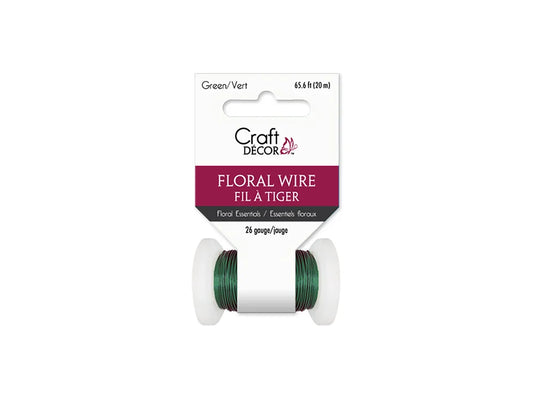 Floral Spool Wire: 26g Green 20m (0.45mm)