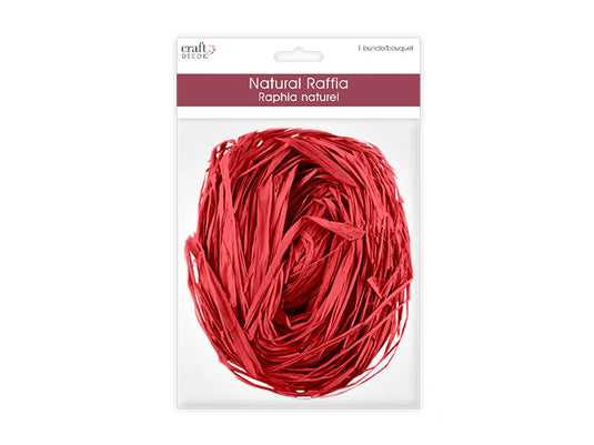 Craft Decor: 2oz Raffia Colored B) Red