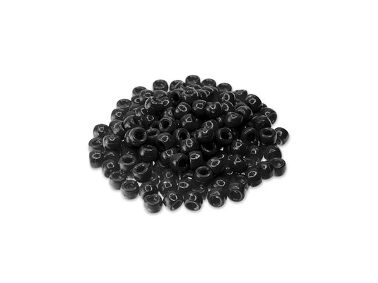 Pony Beads: 9mmx6mm Barrel Standard x175 A) Black