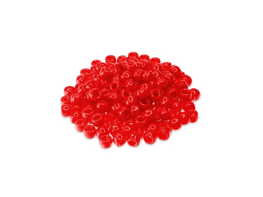 Pony Beads: 9mmx6mm Barrel Standard x175 B) Red