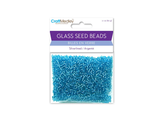 Glass Seed Beads: 12/0 Silverlined 60Gms N) Turquoise