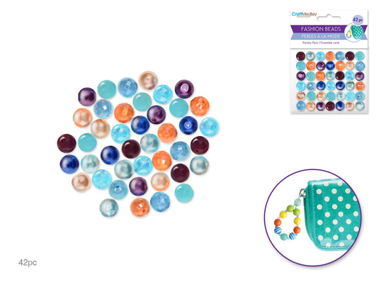 Plastic Fashion Beads: 42-45pc Posh Mix-Packs C) Regal