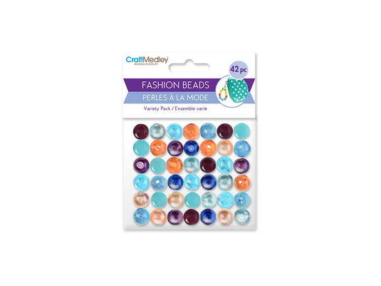 Plastic Fashion Beads: 42-45pc Posh Mix-Packs C) Regal