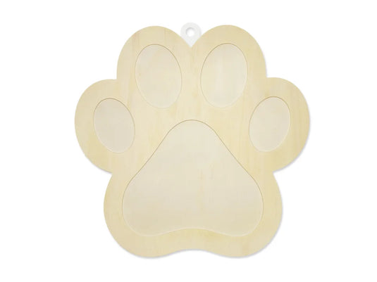 Wood Decor: 10" DIY Plaque 3D 7mm(T) A) Paw