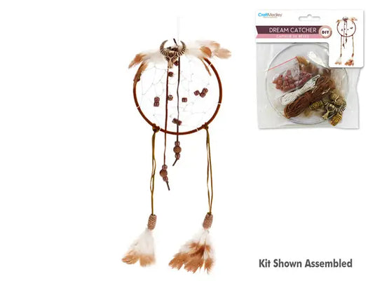 Craft Medley Kit: DIY 4.6" Dream Catcher Kit C) Natural