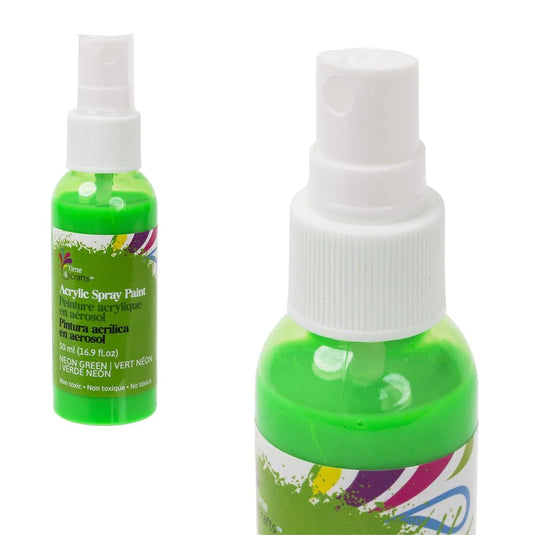 T4C, Neon Green Acrylic Spray Paint 50ml, label+pvc hanger