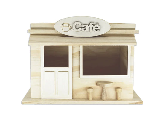 Wood Craft: 8.2x5.5x5.9" Village Store- Café