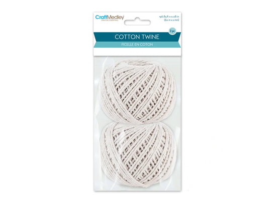 Craft Medley: 2mmx60m Cotton 80g Twisted 2pc (2x40g)