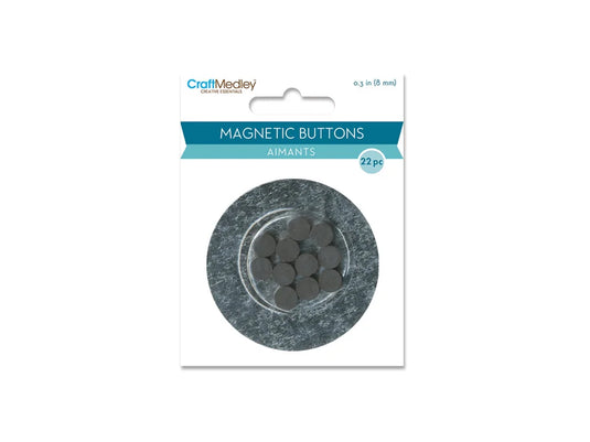 Magnetic Buttons: 8mm 22pcs/pk On Mirror