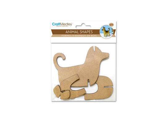 Wood Craft: DIY Laser-Cut Animal Shapes MDF A) Dog