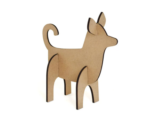 Wood Craft: DIY Laser-Cut Animal Shapes MDF A) Dog