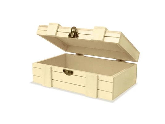 Wood Craft: Treasure Chest Set/3 w/Brass Clasp