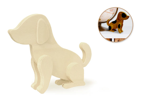 Wood Craft: 6" x 1/2" DIY Standing Animals J) Dog