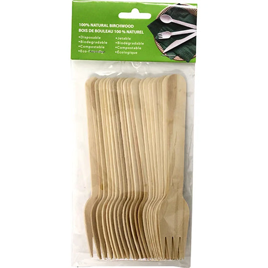 Natural Birchwood Forks 20Pcs