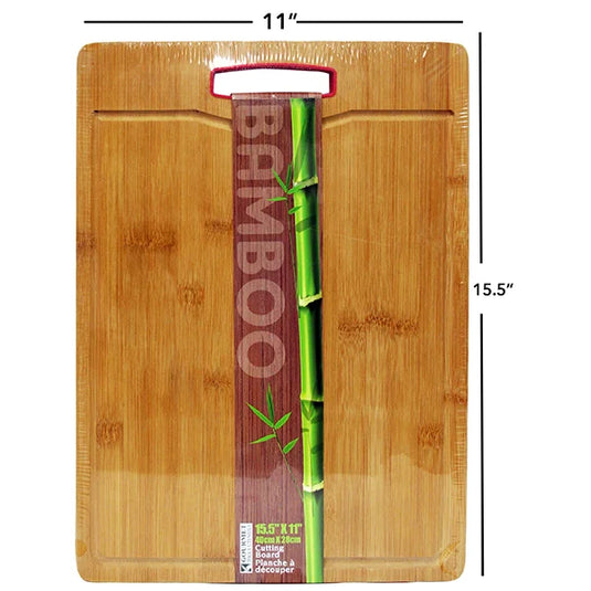 Bamboo Cutting Board with Silicone Rim Holder 11x16IN